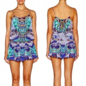 Camilla Divinity Dance Shoestring Playsuit Shorts Romper Blue Size XS Unused